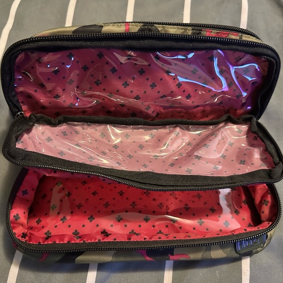 Lug Double Decker Cosmetic Case in Camo Orchid - Picture 7 of 8